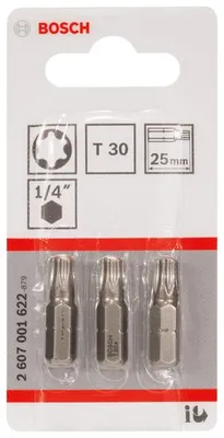Produktbild von Schrauberbit Extra-Hart T30, 25 mm, 3er-Pack