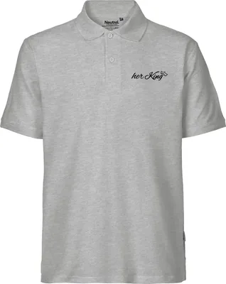 Produktbild von Huuraa Herren Polo Shirt her King Krone L Sport Grey Bio Baumwolle Fairtrade Poloshirt Geschenkidee