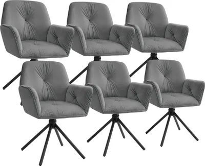 Produktbild von tectake® Drehbarer Armlehnstuhl Lenia in Samtoptik, gepolstert 56,5 x 54 x 86 cm