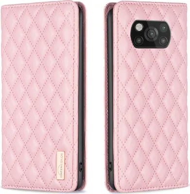 Produktbild von Xiaomi Poco X3 Hülle, Elegant Bookstyle Flip Leder Kartenfächer Schutzhülle mit Ständer für Xiaomi Poco X3 Pro / X3 NFC Pink