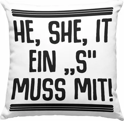 Produktbild von Trendation - Englischlehrer Deko-Kissen mit Füllung 40x40 Geschenk He She It Englischlehrerin Geschenkidee Spruch Grundschule (Rosa)