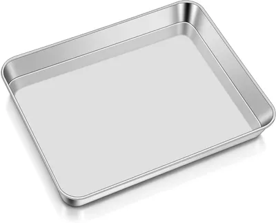 Produktbild von Backblech 31,6 x 24,6 x 2,5 cm, Edelstahl, rechteckig, für Ofen