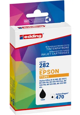 Obrázok produktu pre Edding EDD-282, Čierna, 12 ml, 1 kusov, 470 strany, Balenie po jednom kuse