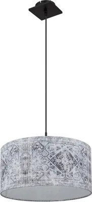 Produktbild von Hängeleuchte, Metall, Textilschirm blau grau, H 150cm