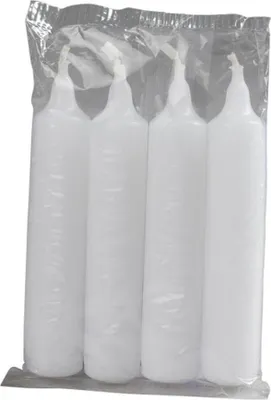 Zdjęcie produktu dla Świece adwentowe białe, w opakowaniu po 4 sztuki, do wieńców i dekoracji (wys. x średnica) 10,5 x 2,3 cm NOWOŚĆ