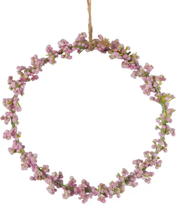 Immagine prodotto di Anello di fiori gypsophila a cerchio decorativo rosa Ø 17 cm