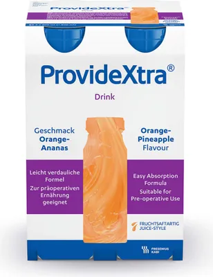 Produktbild von ProvideXtra DRINK Orange-Ananas Trinkflasche, 4X200 ml LOE