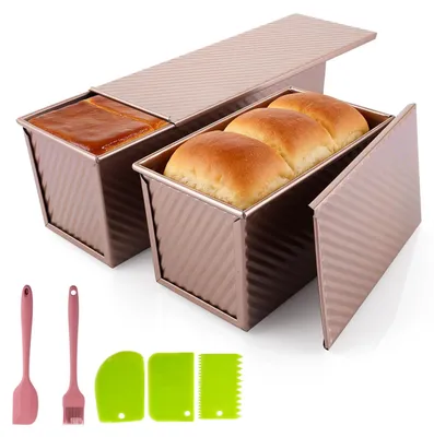 Brotbackform-Set 2er, 1000 g + 450 g, Kohlenstoffstahl, Antihaft, Roségold