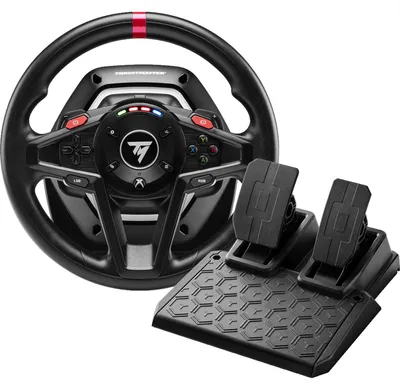 Zdjęcie produktu dla Thrustmaster T128 Shifter Pack, Kierownica + pedały + dźwignia zmiany biegów, PC, Xbox One, Xbox One S, Xbox One X, Xbox Series S, Xbox Series X, Przycisk hamulca ręcznego, View button, Setting button, Przyciski kierunkowe, Przycisk menu,..., Analogowa/Cyfrowa, 900°, Przewodowa
