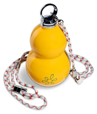 Image de Bouteille en acier inoxydable Gmundner Keramik HULU avec cordon, couleur jaune