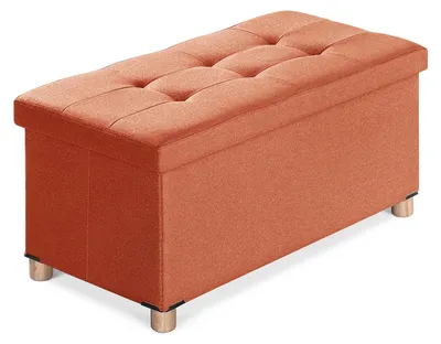 Klappbare Sitzbank mit Stauraum, Orange, 76x38x38 cm