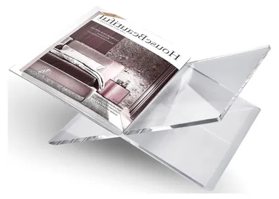 Produktbild von Transparenter Acryl Buchständer - Kreuzrahmen Buchhalter aus Plexiglas, offener Leseständer für Bibel, Koran, Kunst, Kochbücher, Lehrbücher und Zeitschriften