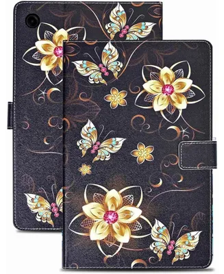 Immagine prodotto di Custodia in (PU) per tablet Samsung Galaxy Tab A9+ da 11 pollici, con supporto integrato e scomparti per carte, motivo farfalle multicolore