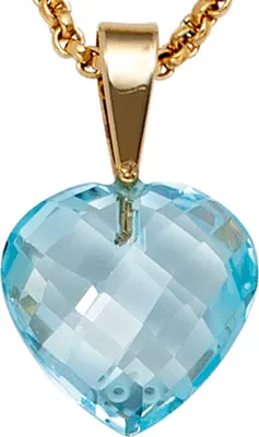 Produktbild von JOBO Anhänger Herz 585 Gold Gelbgold 1 Blautopas