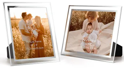 Fotorahmen 15x20 cm, Glas, transparent, 2 Stück, Tischaufstellung