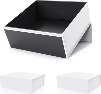 Produktbild von JiaWei Geschenkbox Faltschachtel mit Magnetverschluss für Weihnachten alle andren Anlässe und fürs Wohnheim mit Seidenpapier/Grußkarte 3er Weiß XS