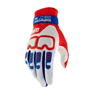 Produktbild von 100% SPEEDLAB Langfinger-Fahrradhandschuhe - LANGDALE - Rot/Weiß/Blau XL