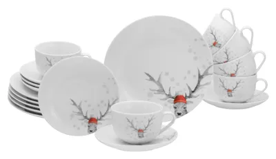 Obrázok produktu pre CreaTable, 13916, Luna Hirsch, Kaffeeservice 18-tlg, Porzellan