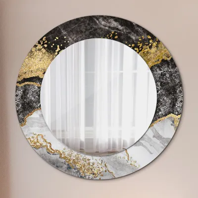 Produktbild von Ø50cm Modern Spiegel - Wandspiegel Wandmontage- Schlafzimmer - marmor und gold