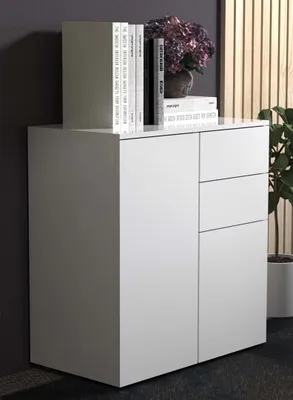 Produktbild von VCM Holz Kommode | Sideboard mit 2 Drehtüren und zwei Schubladen | Maße H. 77 x B. 70 x T. 39 cm - Dalosa