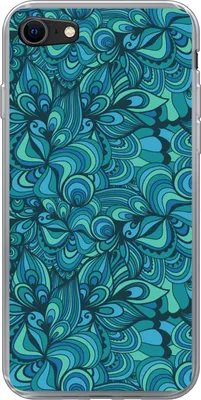 Produktbild von MuchoWow® Handyhülle Schutzhülle Hülle für Telefoonhoesje iPhone 8 Design - Vintage - Blau - Türkis Silikon Softcase Handy Hülle - Schutzhaube