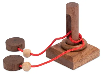 Produktbild von Der gefangene Ring - Schnurpuzzle - Knobelspiel aus Holz