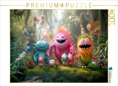 Produktbild von CALVENDO Puzzle Monsterparty im Dschungel | 1000 Teile Lege-Größe 64x48cm Foto-Puzzle für glückliche Stunden
