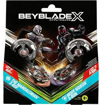 Image de Coffret pack 2 toupies beyblade x star wars : the mandalorian 3-60f + gideon 3-80 - type attaque et défense - pack toupie et lanceur - hasbro f9589