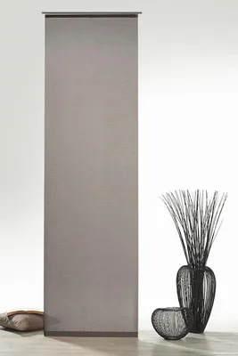 Produktbild von heimtexland ® Schiebegardine Natural Chic mit Zubehör Flächenvorhang Batist Optik Natur Matt Schiebevorhang Gardine HxB 245x60 cm Typ410 grau