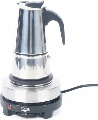 Produktbild von 200 ml ekspres do kawy ze stali nierdzewnej z kuchenką elektryczną dzbanek do kawy espresso ekspres do kawy espresso ekspres do kawy moka dzbanek do kawy espresso (srebrny)