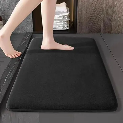 Immagine prodotto di Tappetino antiscivolo in luffa, tappetino drenante - Nero - 40x60 cm