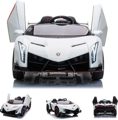 Produktbild von ES-Toys Kinder Elektroauto Lamborghini Veneno 615B EVA-Reifen Fernbedienung weiss