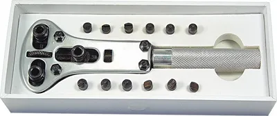 Produktbild von SELVA Gehäuseöffner – Uhrenöffner – Für Gehäuse-Ø bis ca. 40 mm – Anwendung: Armbanduhren mit aufgeschraubtem Boden – In Kunststoffbox – Für UHRMACHER
