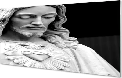 Produktbild von Glasbilder 140x70 Wandkunst Statue von Jesus