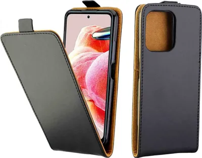 Produktbild von König Design Hülle kompatibel mit Xioami Redmi Note 12 4G Kunstleder Handyhülle - Handy Case Schwarz
