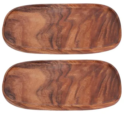 Productafbeelding van Solidchoice - Decoratieve Houten Borden voor Voedsel en Dessert