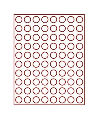 Produktbild von Lindner 2980 Münzbox mit 80 runden Vertiefungen für Münzen mit Ø 22,25 mm-Rauchglas / dunkelrote Einlage