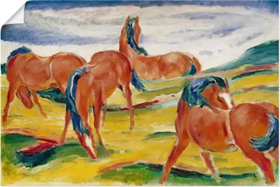 Produktbild von ARTland Poster Weidende Pferde III. 1910 Größe: 60x40 cm