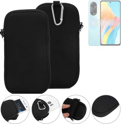 Produktbild von K-S-Trade Neopren-Hülle Handyhülle kompatibel mit Oppo A98 5G Schutzhülle Neoprenhülle Sleeve Schutz-Hülle Gürtel Tasche Case Holster