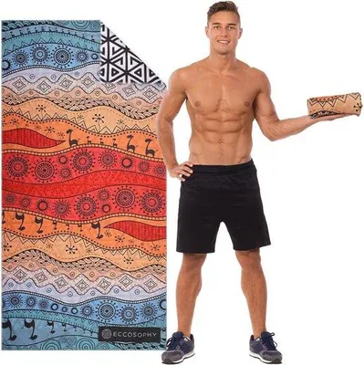 Produktbild von Famanu Strandhandtuch Mikrofaser, schnelltrocknend, 160 x 80 cm, doppelseitiges Design