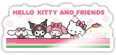 Produktbild von Spreadshirt Hello Kitty And Friends Essen Wassermelone Sticker Aufkleber, 10 x 10 cm, Weiß glänzend