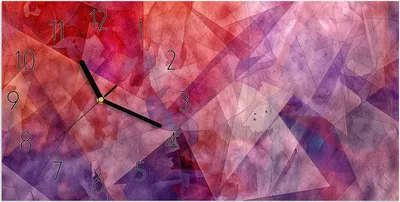 Produktbild von Wanduhr aus Glas mit Motiv Abstrakte Kunstform- 60 x 30 cm - inkl. Aufhängesystem