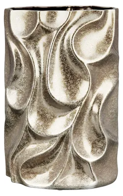 Immagine prodotto di Vaso Gilde, "Relief", Vetroceramica, color argento, confezione da 2, lunghezza 10 cm, larghezza 17 cm, altezza 26,5 cm. Codice prodotto: 28985. Codice EAN: 4063387289853