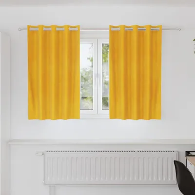 Obrázok produktu pre 2025 cloris záclony so závesmi 2 ks horčicovo žltá 140 x 140 cm zamat - záclony a závesy Výpredaj7498898 1balík