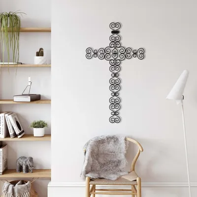 Obrázok produktu pre Wallity, elegantné kovové doplnky na stenu, čierna farba, 44 x 75 cm | 100% kov