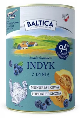 Produktbild von BALTICA Smaki regionów Turkey with pumpkin – Nassfutter für Hunde – 400g