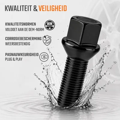 Productafbeelding van 8 wielbouten M14x1,5 30 mm kegelband 60° SW 17 voor aluminium velgen