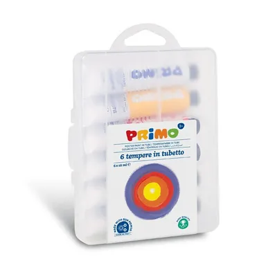 Zdjęcie produktu dla Primo 745T6GAP, Czarny, Niebieski, Zielony, Czerwony, Biały, Żółty, Farby plakatowe, Płynny, 108 ml, 6 szt.