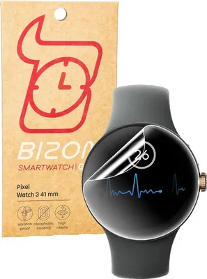 Produktbild von Bizon Glas Uhr Hydrogel Google Pixel Uhr 3 41 mm [2 PACK]