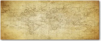 Produktbild von Tulup® Leinwandbild - 125x50 cm - Wandkunst - Drucke auf Leinwand - Leinwanddruck - Landkarten & Flaggen - Beige - Alte Weltkarte